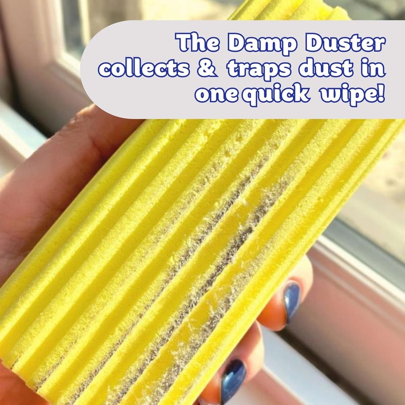 Scrub Daddy Damp Duster, Multipurpose Dusters for Cleaning - Wooden & Venetian Blind Cleaner Tool, Ridged Wet Dust Sponge for Skirting Board, Radiator, Blinds & Mirrors, Home Cleaning Products, Pink - Image 2